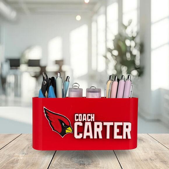 Personalized Arizona Cardinals Desk Organizer, Cardinals Gift - Picture 7 of 10